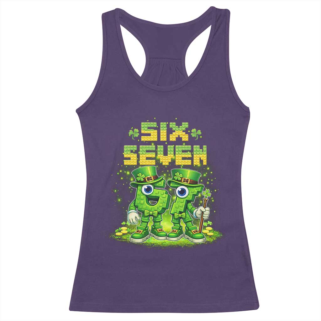 Funny Irish St Patricks Day 67 Racerback Tank Top Six Seven Brainrot Italian Gaming 6 7 Meme Gen Alpha Slang