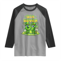 Funny Irish St Patricks Day 67 Raglan Shirt Six Seven Brainrot Italian Gaming 6 7 Meme Gen Alpha Slang