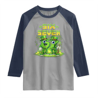 Funny Irish St Patricks Day 67 Raglan Shirt Six Seven Brainrot Italian Gaming 6 7 Meme Gen Alpha Slang