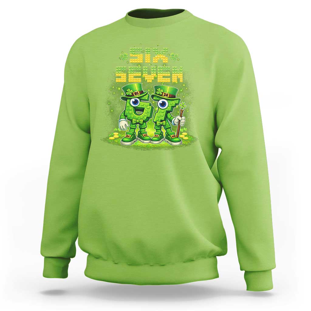 Funny Irish St Patricks Day 67 Sweatshirt Six Seven Brainrot Italian Gaming 6 7 Meme Gen Alpha Slang