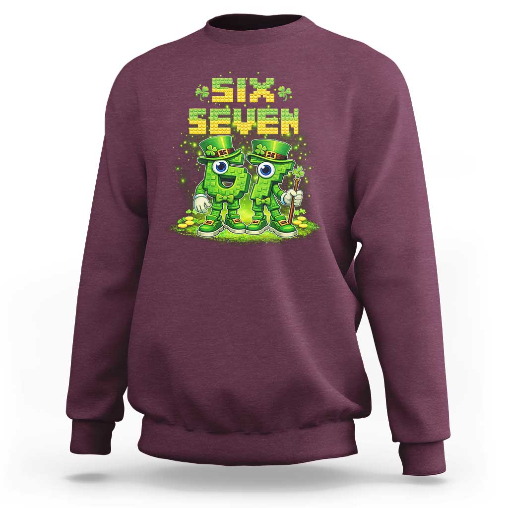 Funny Irish St Patricks Day 67 Sweatshirt Six Seven Brainrot Italian Gaming 6 7 Meme Gen Alpha Slang