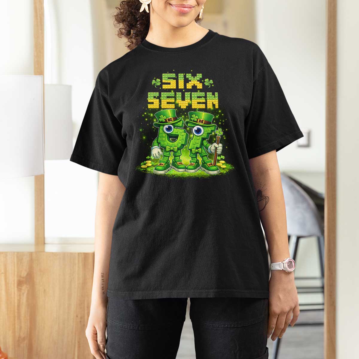 Funny Irish St Patricks Day 67 T Shirt For Women Six Seven Brainrot Italian Gaming 6 7 Meme Gen Alpha Slang