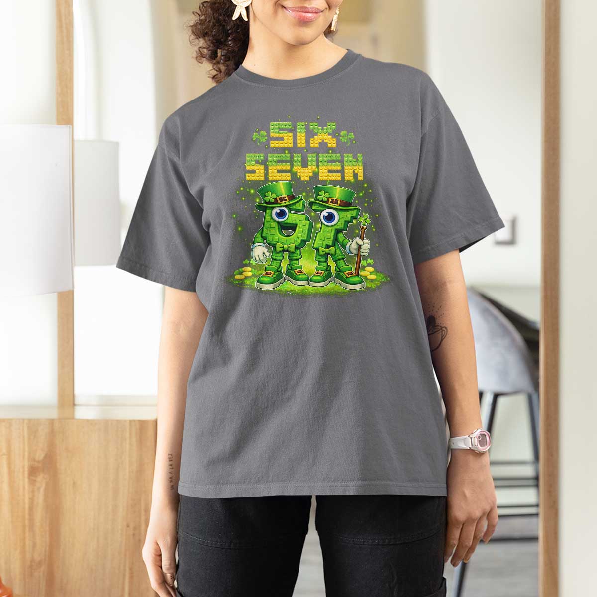 Funny Irish St Patricks Day 67 T Shirt For Women Six Seven Brainrot Italian Gaming 6 7 Meme Gen Alpha Slang