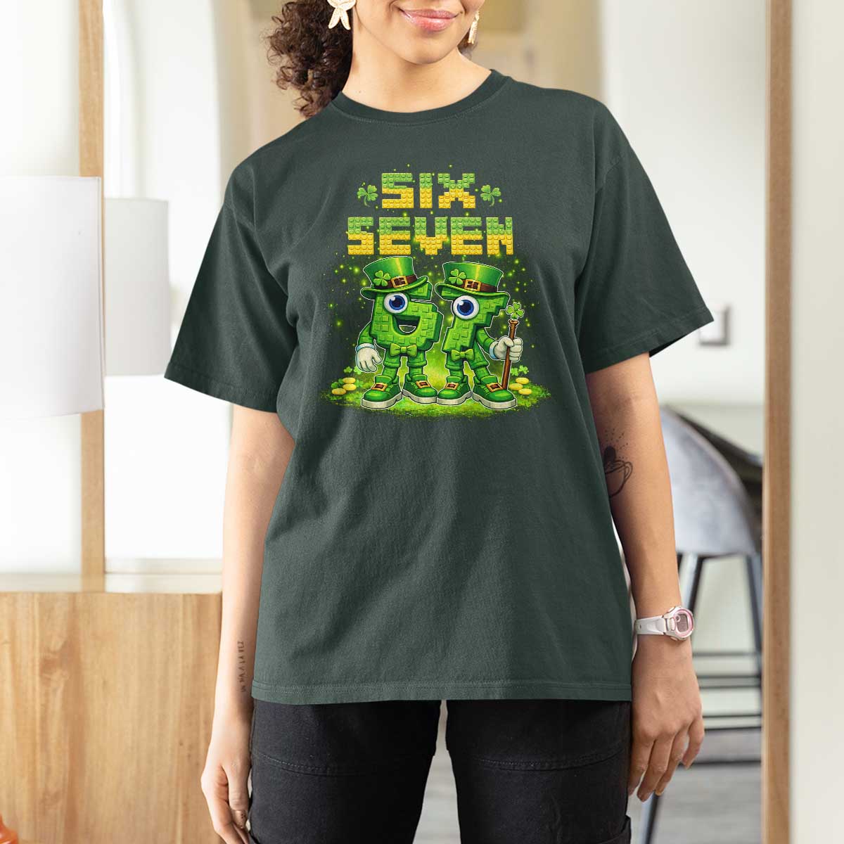 Funny Irish St Patricks Day 67 T Shirt For Women Six Seven Brainrot Italian Gaming 6 7 Meme Gen Alpha Slang