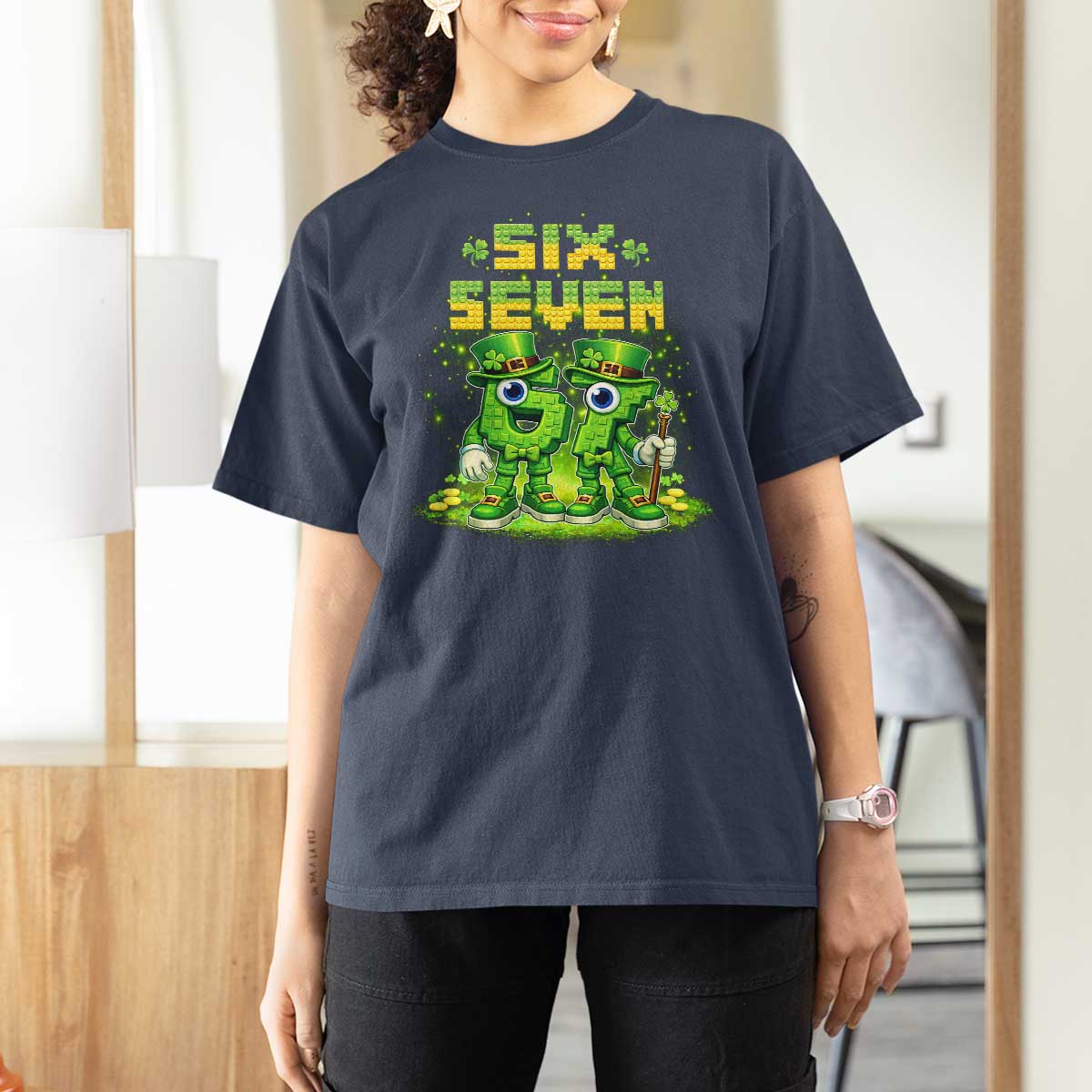 Funny Irish St Patricks Day 67 T Shirt For Women Six Seven Brainrot Italian Gaming 6 7 Meme Gen Alpha Slang
