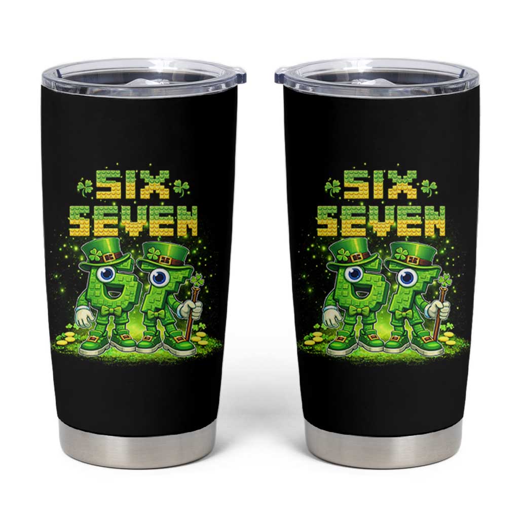 Funny Irish St Patricks Day 67 Tumbler Cup Six Seven Brainrot Italian Gaming 6 7 Meme Gen Alpha Slang