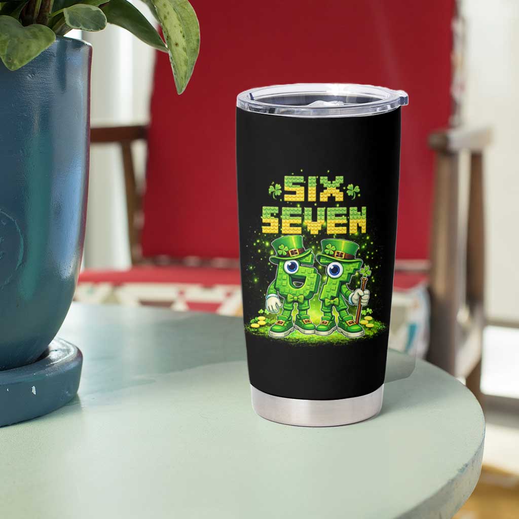 Funny Irish St Patricks Day 67 Tumbler Cup Six Seven Brainrot Italian Gaming 6 7 Meme Gen Alpha Slang