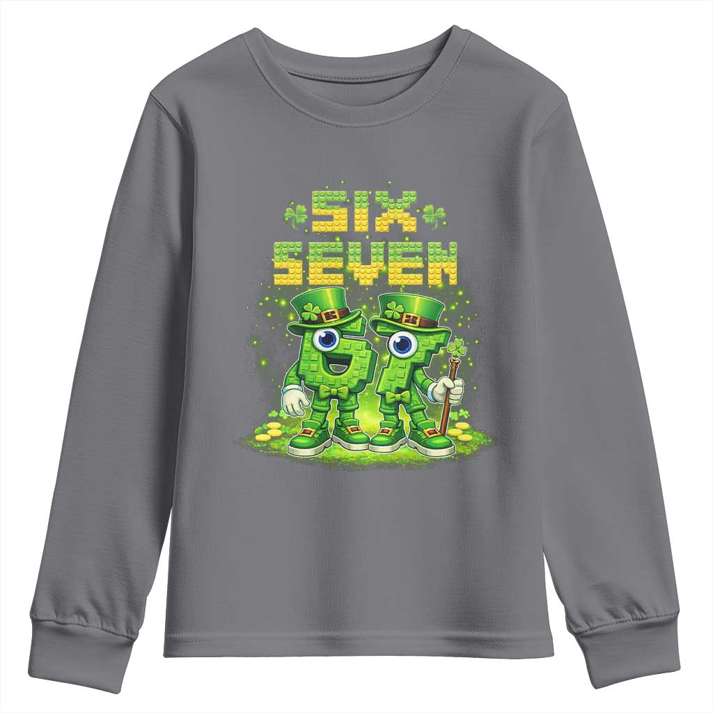 Funny Irish St Patricks Day 67 Youth Sweatshirt Six Seven Brainrot Italian Gaming 6 7 Meme Gen Alpha Slang