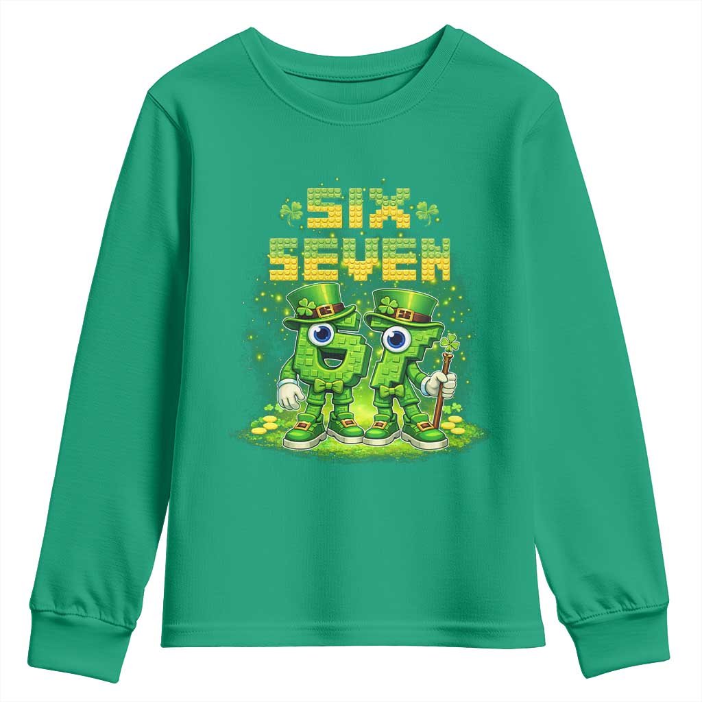 Funny Irish St Patricks Day 67 Youth Sweatshirt Six Seven Brainrot Italian Gaming 6 7 Meme Gen Alpha Slang