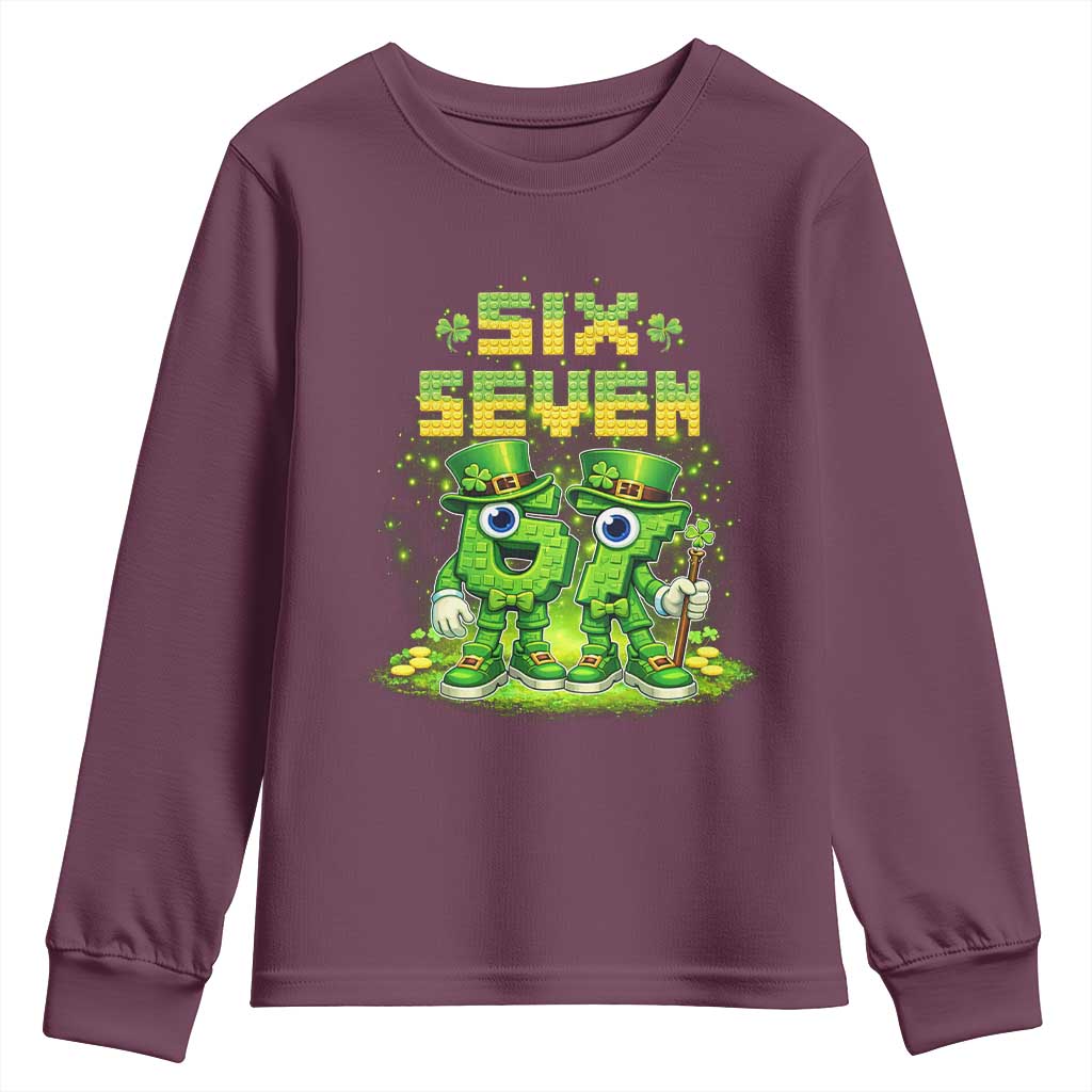Funny Irish St Patricks Day 67 Youth Sweatshirt Six Seven Brainrot Italian Gaming 6 7 Meme Gen Alpha Slang