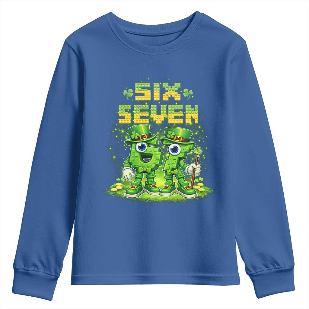 Funny Irish St Patricks Day 67 Youth Sweatshirt Six Seven Brainrot Italian Gaming 6 7 Meme Gen Alpha Slang