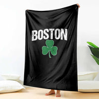 Boston Throw Blanket St Patricks Day Irish Green Shamrock Massachusetts