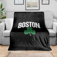 Boston Throw Blanket St Patricks Day Irish Green Shamrock Massachusetts