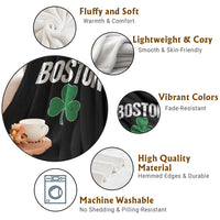 Boston Throw Blanket St Patricks Day Irish Green Shamrock Massachusetts