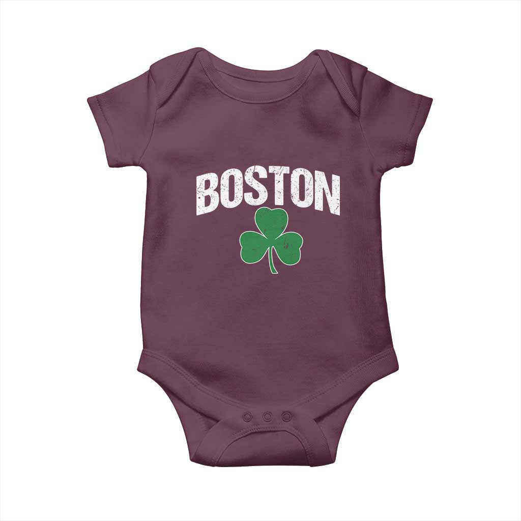 Boston Baby Onesie St Patricks Day Irish Green Shamrock Massachusetts
