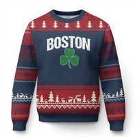 Boston Ugly Christmas Sweater St Patricks Day Irish Green Shamrock Massachusetts