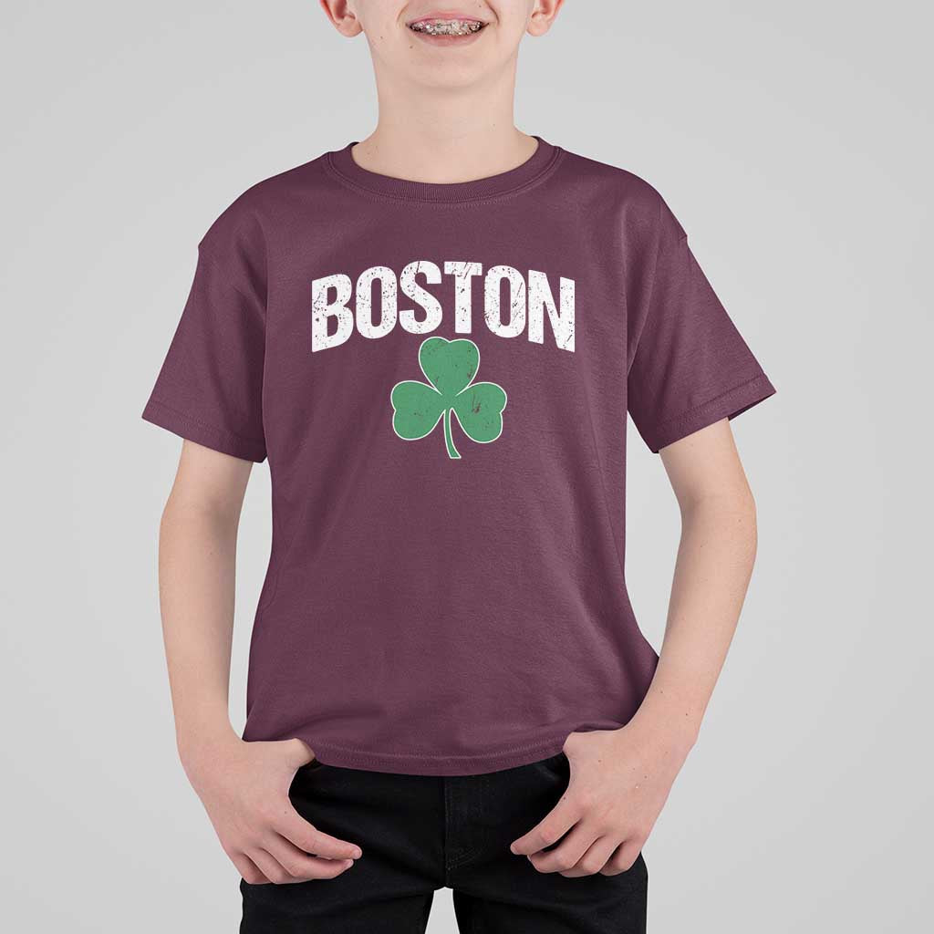 Boston T Shirt For Kid St Patricks Day Irish Green Shamrock Massachusetts