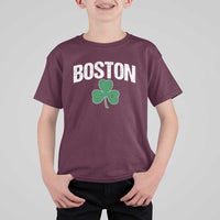 Boston T Shirt For Kid St Patricks Day Irish Green Shamrock Massachusetts