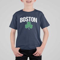 Boston T Shirt For Kid St Patricks Day Irish Green Shamrock Massachusetts
