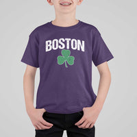 Boston T Shirt For Kid St Patricks Day Irish Green Shamrock Massachusetts