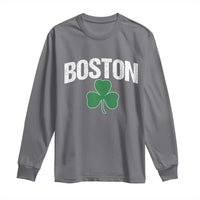 Boston Long Sleeve Shirt St Patricks Day Irish Green Shamrock Massachusetts