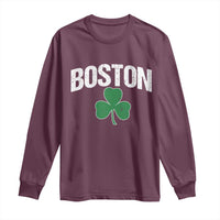 Boston Long Sleeve Shirt St Patricks Day Irish Green Shamrock Massachusetts