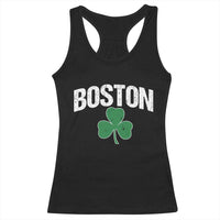 Boston Racerback Tank Top St Patricks Day Irish Green Shamrock Massachusetts