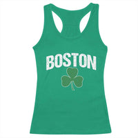 Boston Racerback Tank Top St Patricks Day Irish Green Shamrock Massachusetts