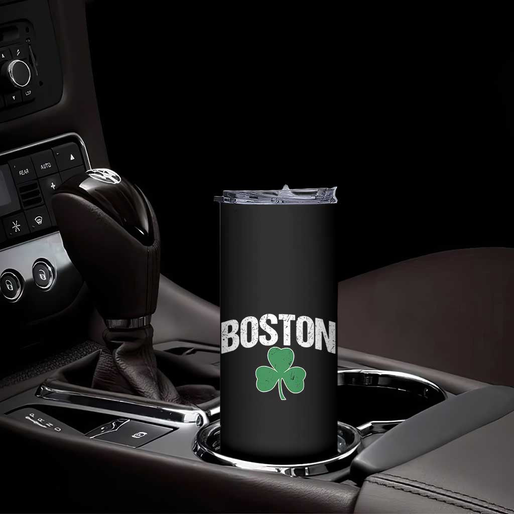 Boston Skinny Tumbler St Patricks Day Irish Green Shamrock Massachusetts