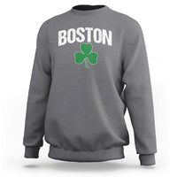 Boston Sweatshirt St Patricks Day Irish Green Shamrock Massachusetts