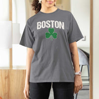 Boston T Shirt For Women St Patricks Day Irish Green Shamrock Massachusetts