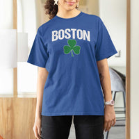 Boston T Shirt For Women St Patricks Day Irish Green Shamrock Massachusetts