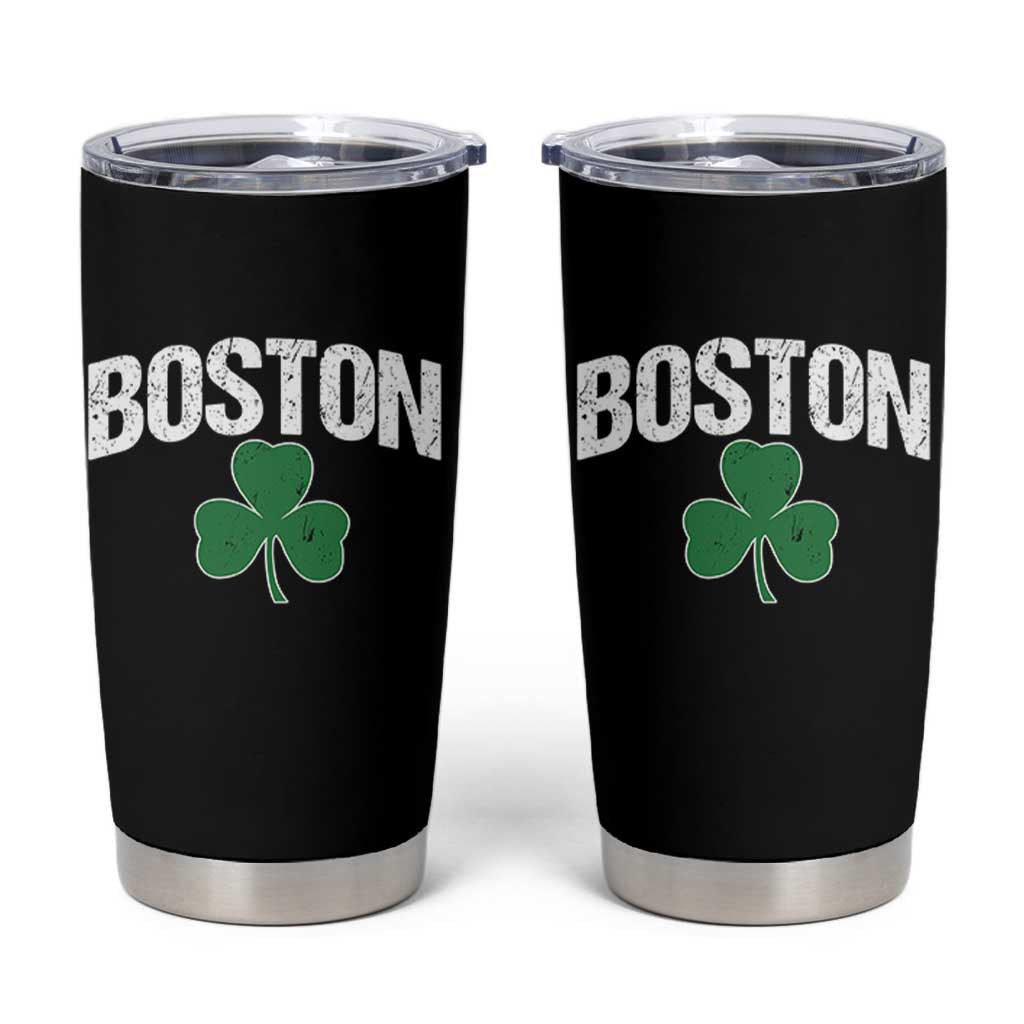 Boston Tumbler Cup St Patricks Day Irish Green Shamrock Massachusetts