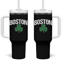 Boston Tumbler With Handle St Patricks Day Irish Green Shamrock Massachusetts