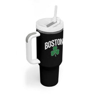 Boston Tumbler With Handle St Patricks Day Irish Green Shamrock Massachusetts