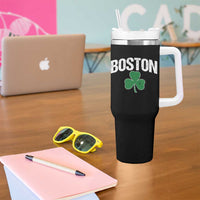 Boston Tumbler With Handle St Patricks Day Irish Green Shamrock Massachusetts