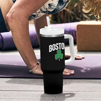 Boston Tumbler With Handle St Patricks Day Irish Green Shamrock Massachusetts