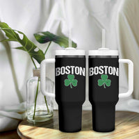 Boston Tumbler With Handle St Patricks Day Irish Green Shamrock Massachusetts