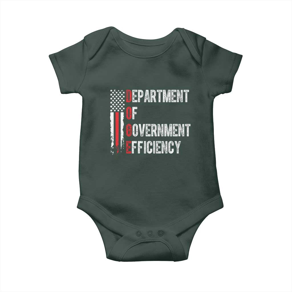 DOGE Department Of Government Efficiency Baby Onesie D.O.G.E. Partiotic US Flag
