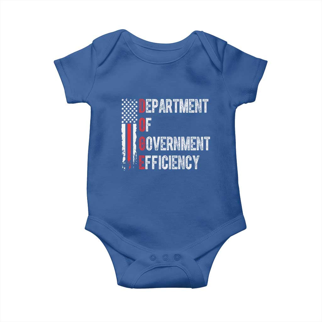 DOGE Department Of Government Efficiency Baby Onesie D.O.G.E. Partiotic US Flag