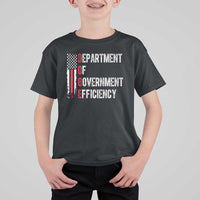 DOGE Department Of Government Efficiency T Shirt For Kid D.O.G.E. Partiotic US Flag