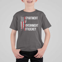 DOGE Department Of Government Efficiency T Shirt For Kid D.O.G.E. Partiotic US Flag