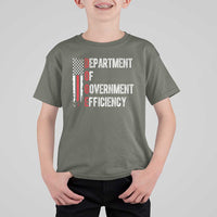 DOGE Department Of Government Efficiency T Shirt For Kid D.O.G.E. Partiotic US Flag