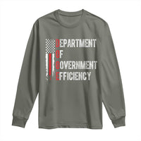 DOGE Department Of Government Efficiency Long Sleeve Shirt D.O.G.E. Partiotic US Flag