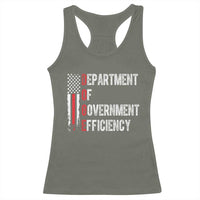 DOGE Department Of Government Efficiency Racerback Tank Top D.O.G.E. Partiotic US Flag