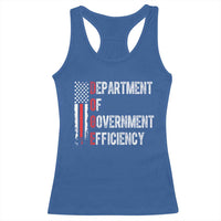 DOGE Department Of Government Efficiency Racerback Tank Top D.O.G.E. Partiotic US Flag