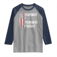 DOGE Department Of Government Efficiency Raglan Shirt D.O.G.E. Partiotic US Flag