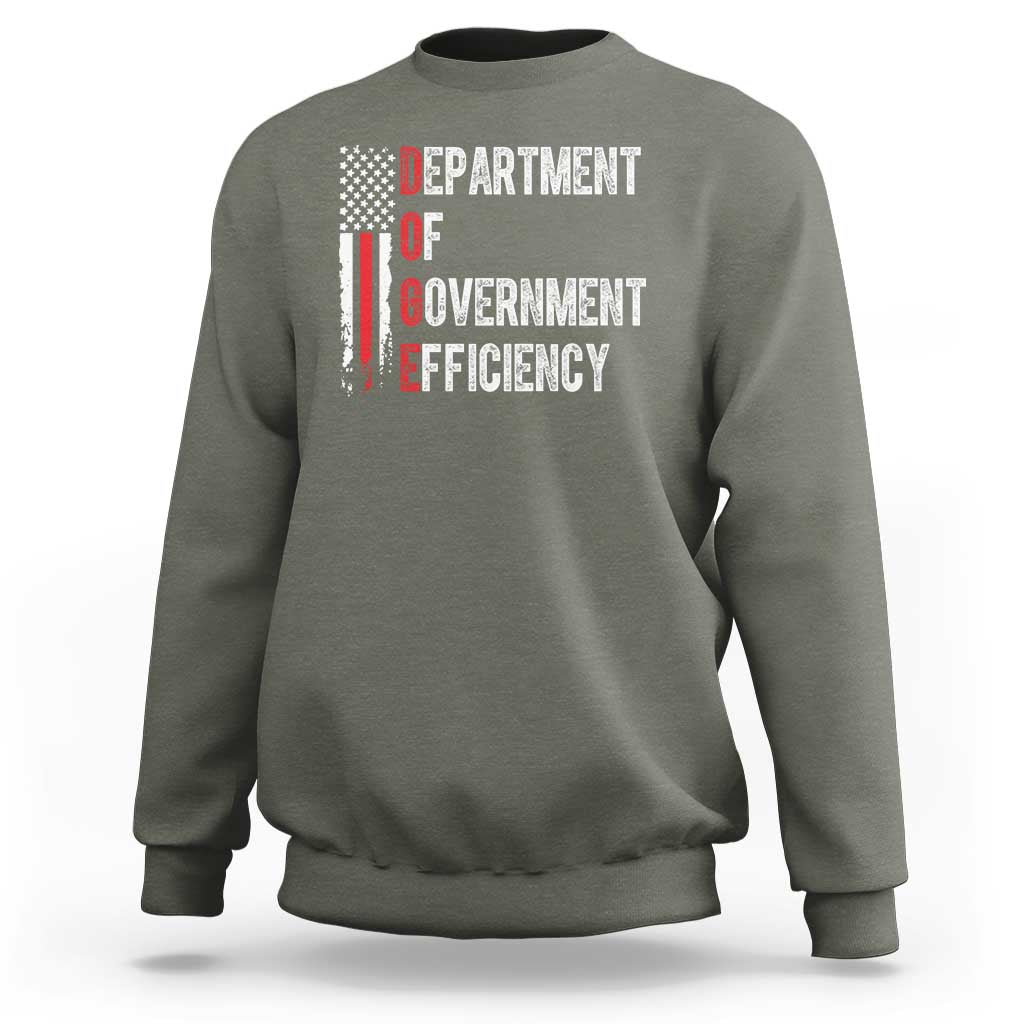 DOGE Department Of Government Efficiency Sweatshirt D.O.G.E. Partiotic US Flag