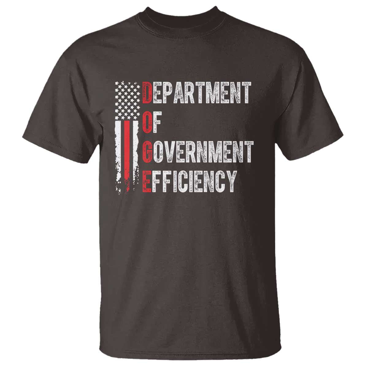 DOGE Department Of Government Efficiency T Shirt D.O.G.E. Partiotic US Flag