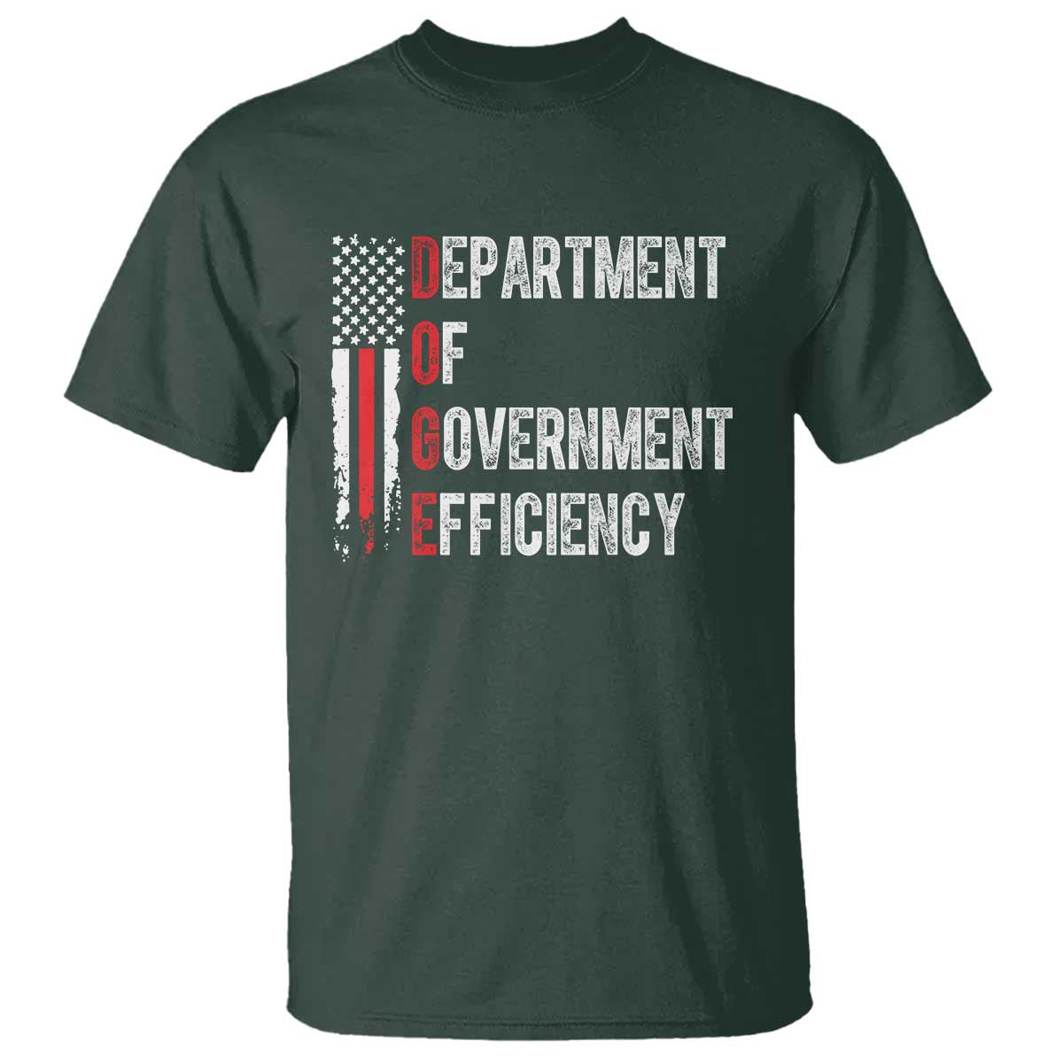 DOGE Department Of Government Efficiency T Shirt D.O.G.E. Partiotic US Flag